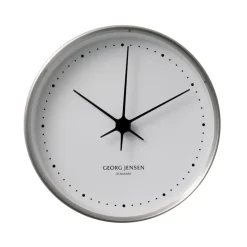 Horloge murale Koppen blanc-acier inoxydable, Ø 10 cm