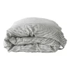 Housse de couette en lin 220x240 cm, Gris/blanc