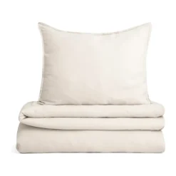 Housse de couette et taie d'oreiller Eggshell Muslin, 150x210 cm/50x60 cm