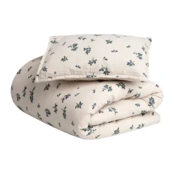 Housse de couette et taie d'oreiller Blueberry Muslin baby, 70x80 cm/28x35 cm