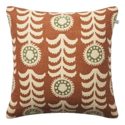 Housse de coussin Alok 50x50 cm, Terre cuite-vert cactus