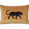 Housse de coussin brodée Panthère Noire 40 x 60 cm, Jaune masala