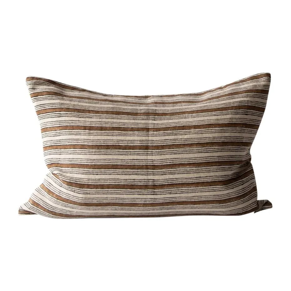 Housse de coussin Dino 40x60 cm, Block print brown