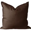 Housse de coussin en lin Calm 50x50 cm, Chocolate Brown