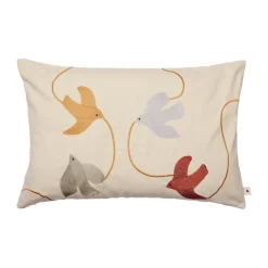 Housse de coussin Swif bird brodée 40x60 cm, Multi