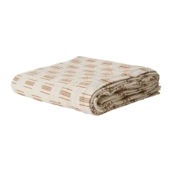 Housse de lit Julien 180x260 cm, Off-white-rouge-brun
