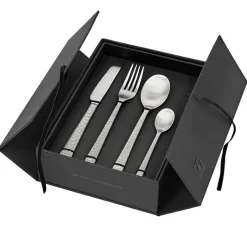 Hune couverts 16 pcs, Brushed satin hammered