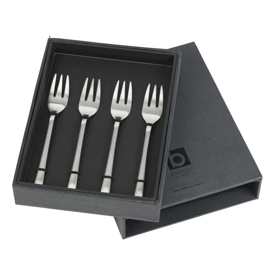 Hune fourchette à gâteau lot de 4, Brushed satin