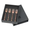 Hune fourchette à gâteau lot de 4, titane espresso