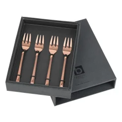 Hune fourchette à gâteau lot de 4, titane espresso