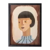 Illustration Amanda avec cadre 32x42 cm, Marron
