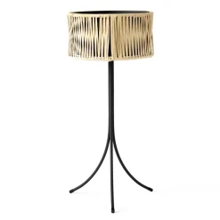 Jardinière Umanoff planter rotin-acier, h69 cm Ø36,5 cm