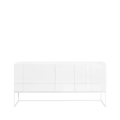 Kilt Light 180 table d'appoint, white, 3 portes, 2 tiroirs