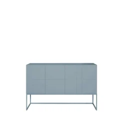 Kilt Light 137 table d'appoint, nordic blue, 2 portes, 2 tiroirs