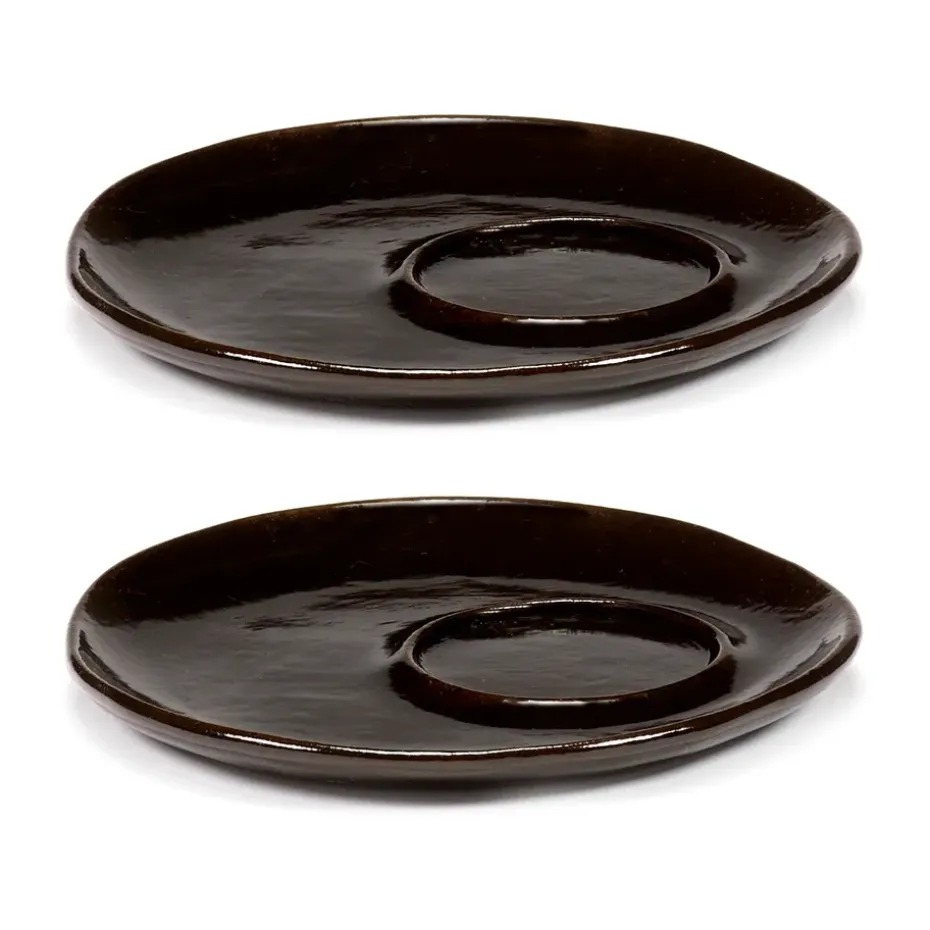 La Mère soucoupe pour tasse à expresso Ø11 cm lot de 2, Dark brown