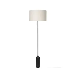 Lampadaire Gravity, acier noir/toile