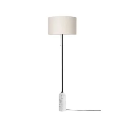 Lampadaire Gravity, marbre blanc/toile