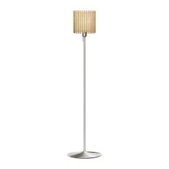 Lampadaire Komorebi medium, Chêne carré-Acier brossé