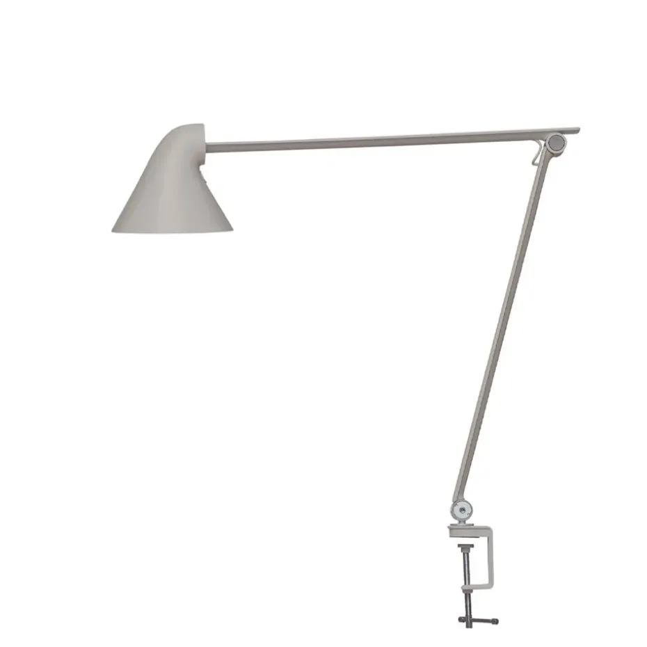 Lampe de bureau NJP, Gris clair, clips, 3000k