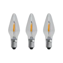 Lampe de rechange E10 LED filament soft glow lot de 3, 0,5W 1900K non dimmable