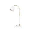 Lampe de table Deluxe, blanc, laiton