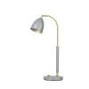 Lampe de table Deluxe, gris chaud, laiton