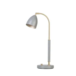 Lampe de table Deluxe, gris chaud, laiton