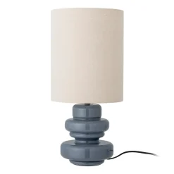 Lampe de table Fabiola Ø24x51 cm, Verre bleu-lin