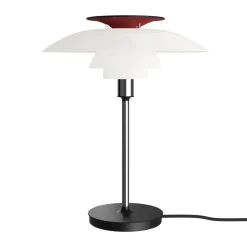 Lampe de table PH 80, Verre opalin blanc, chromé