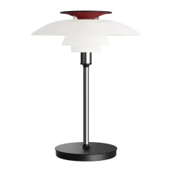 Lampe de table portable PH 80, Verre opalin blanc, chromé