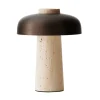 Lampe de table portable Reverse 24,5 cm, Travertine-bronzed aluminium