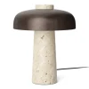 Lampe de table Reverse 30 cm, Travertin-laiton bronzé