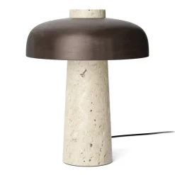 Lampe de table Reverse 30 cm, Travertin-laiton bronzé
