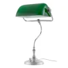 Lampe Lampe de table Bankir, Plaqué nickel-vert