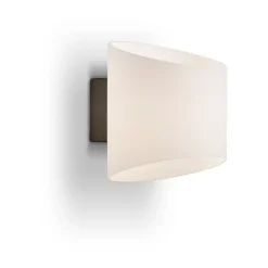 Lampe murale ovale Evoke, Anthracite-verre opale