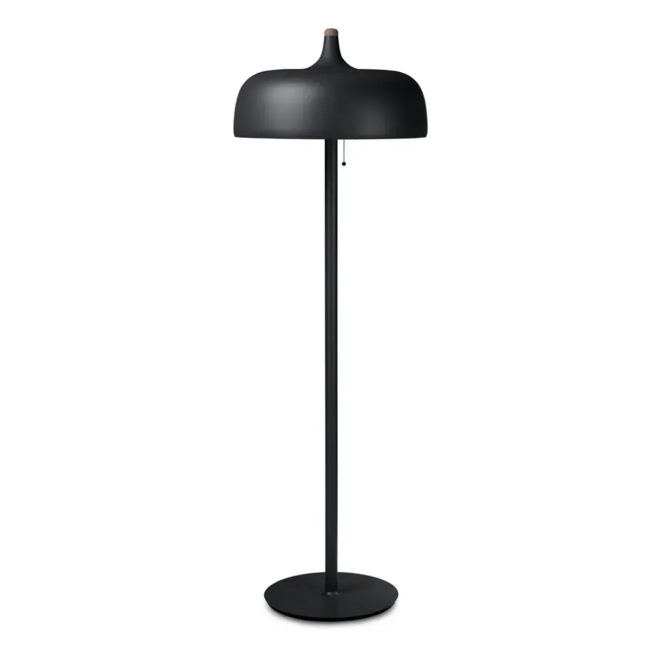 Lampe sur pied Acorn, Noir mat