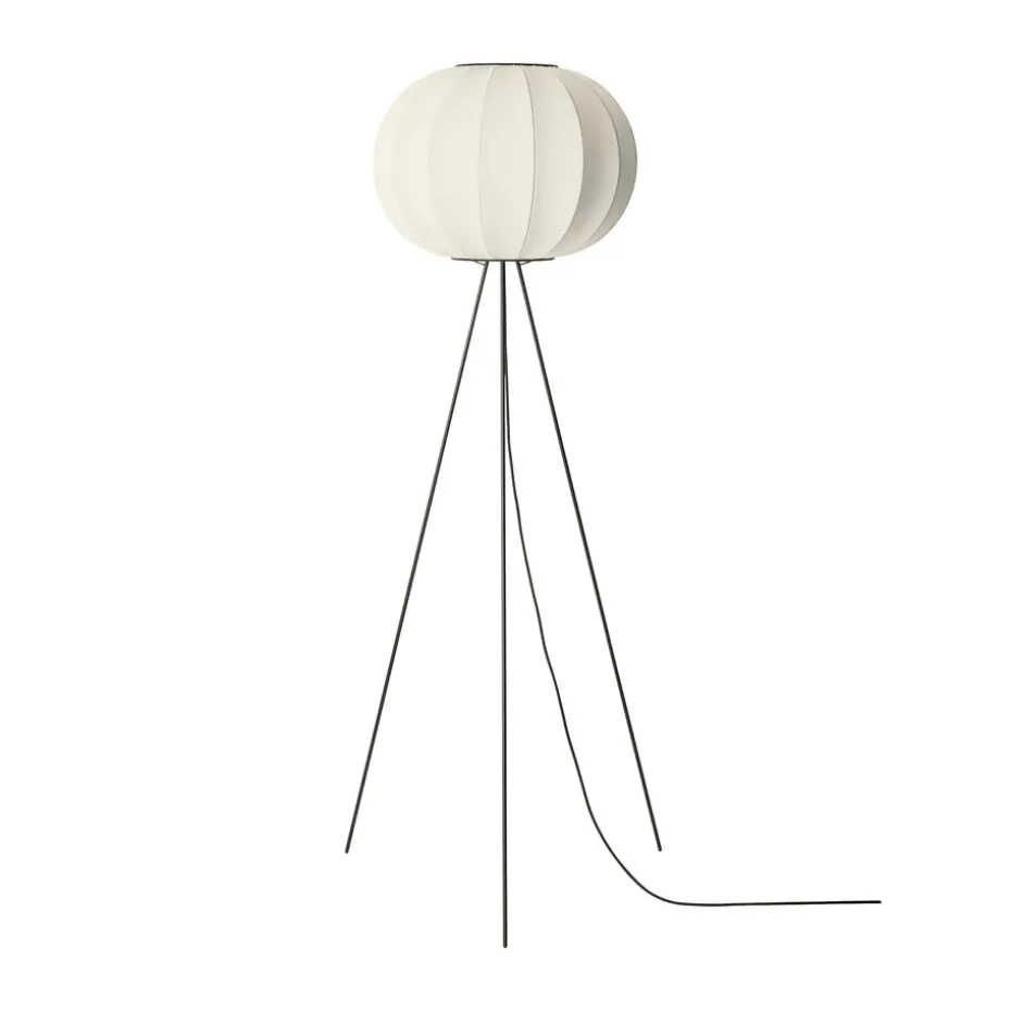 Lampe sur pied Knit-Wit 45 Round High, Pearl white