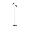 Lampe sur pied Pipeline, Noir mat, double