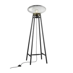 Lampe sur pied U5 Hiti, Smokey grey-oak black painted