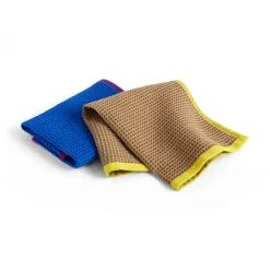 Lavette Canteen 31x31 cm, lot de 2, Blue/fuchsia-Beige/yellow