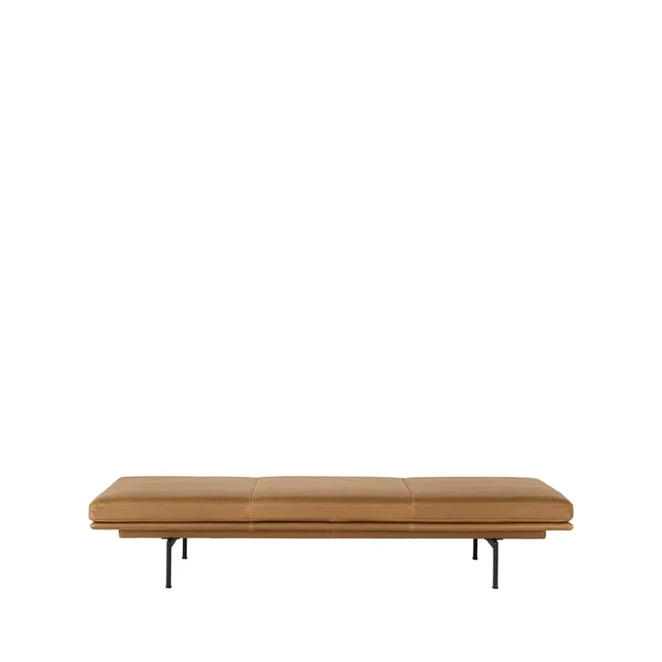 Lit de repos Outline, Refine leather cognac-Black