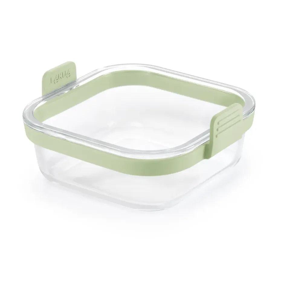 Lékué moule en verre carré pour air fryer, Transparent