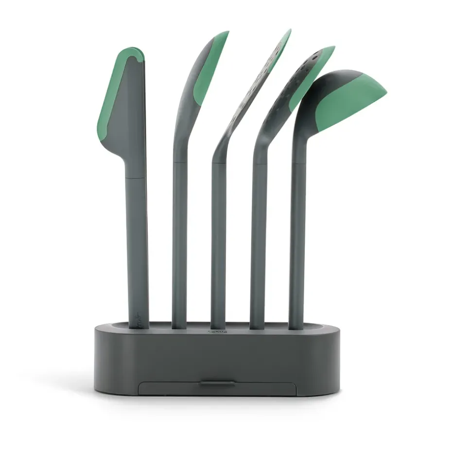 Lékué Ustensiles de cuisine non rayants 5 pièces, Vert