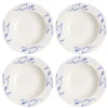 Lot de 4 assiettes creuses Havspil 23cm, bleu-blanc