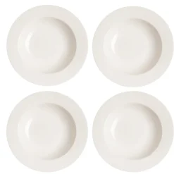 Lot de 4 assiettes creuses Kalk 23cm, blanc