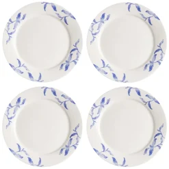 Lot de 4 assiettes Havspil 28cm, bleu-blanc
