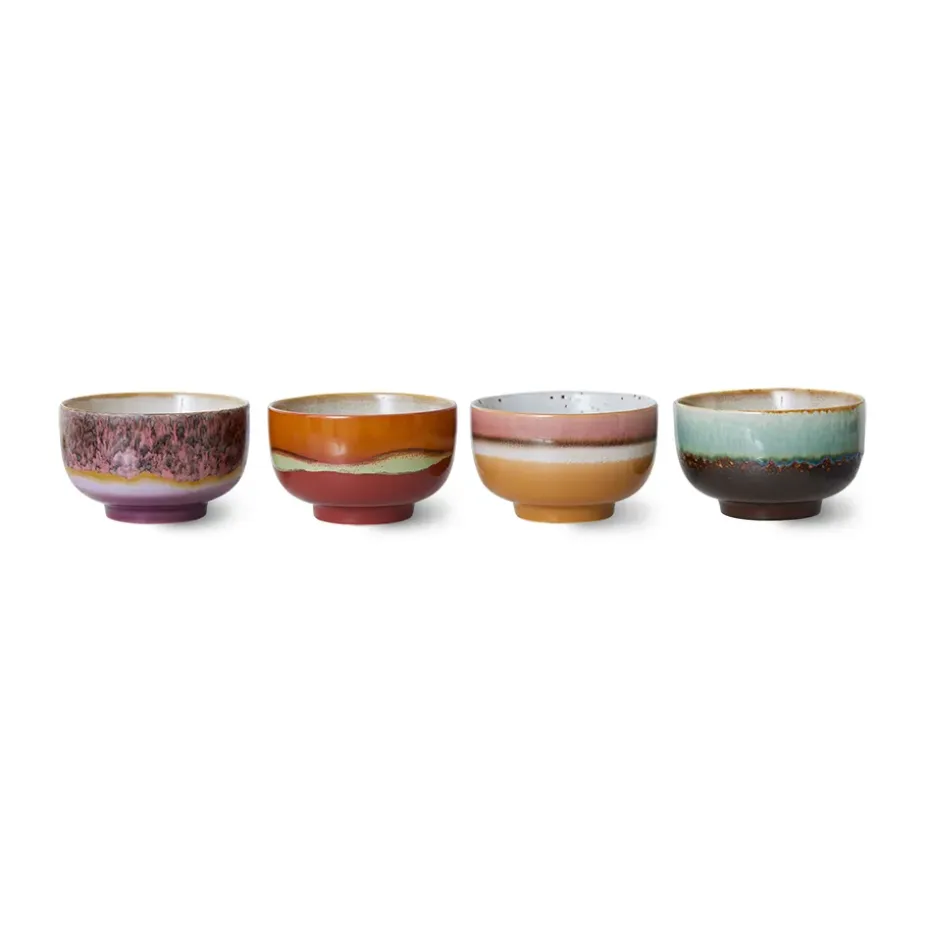 Lot de 4 bols 70's Ø13,5 cm, Geyser
