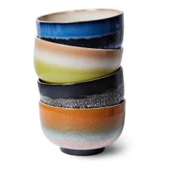 Lot de 4 bols 70's Ø13,5 cm, Groovy