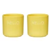 Lot de 2 coquetiers Design Letters, Hello-yellow