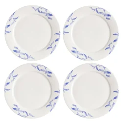 Lot de 4 petites assiettes Havspil 21cm, bleu-blanc